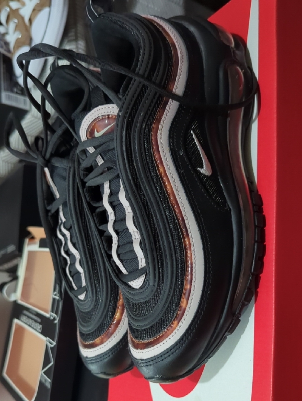 Nike Black Sneakers with Brown and Pink Accents